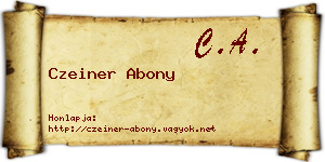 Czeiner Abony névjegykártya